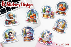 Animals Christmas ball Stickers | Christmas Stickers Product Image 1