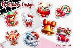 Cute christmas 3d Stickers | Christmas Stickers Product Image 1