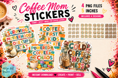 Stickers printable, Coffee Mom Life Product Image 1