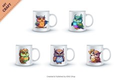 Stickers Colorful Owl. Clipart. Product Image 2