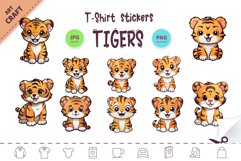 Bundle Stickers Cute tiger. Clipart. Product Image 1