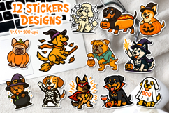 Halloween Dog Printable Stickers PNG Funny Pets Product Image 1