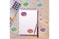 Stickers donut watercolor