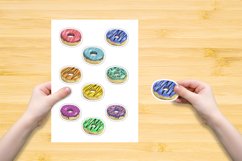 Stickers donut watercolor
