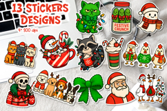 Christmas Sticker Printable | Funny Cute Holiday Stickers Product Image 1