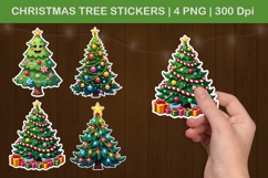 christmas tree stickers, christmas tree png, cute christmas Product Image 1