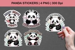 Panda Stickers | Cute Motivational Panda PNG Illustrations Product Image 1