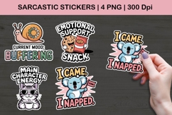 Sarcastic Funny Stickers | Cute Humor PNG Designs Product Image 1