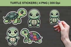 Cute Turtle Stickers Turtle Illustration PNG Product Image 1