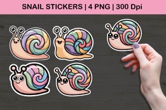 Cute Snail Stickers | Colorful Snail Clipart Product Image 1