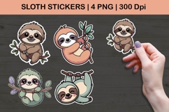 Cute Sloth Stickers | Sloth Clipart Collection Product Image 1