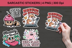 Sarcastic Funny Stickers | Cute Humor PNG Designs Product Image 1