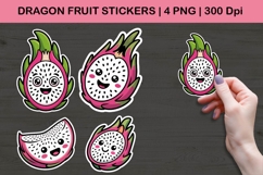 Cute Dragon Fruit Stickers | Kawaii Fruit PNG Product Image 1