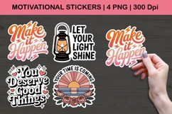 Motivational Quote Stickers PNG | Inspirational Designs Product Image 1