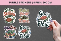 Turtle Stickers | Cute Motivational Turtle PNG Illustrations Product Image 1