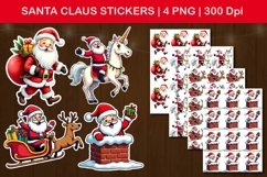 santa claus stickers, christmas santa png Product Image 1