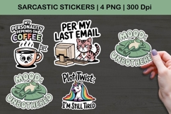 Sarcastic Coffee &amp; Mood Sticker PNGs | Funny Designs Product Image 1
