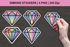 Diamond Sticker Illustrations | Colorful Gem PNG Art Product Image 1
