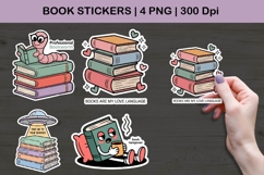 Book Stickers | Cute Book Lover PNG Illustrations Product Image 1