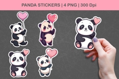Panda Stickers | Cute Panda PNG Illustrations Product Image 1