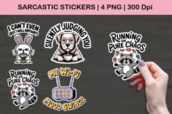Sarcastic Funny Stickers | Chaos &amp; Humor PNG Designs Product Image 1