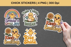 Chick Stickers | Cute Motivational Chick PNG Illustrations Product Image 1