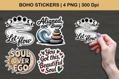 Boho Positive Quote Stickers PNG | Spiritual Aesthetic Art Product Image 1