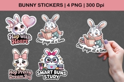 Bunny Stickers | Cute Motivational Bunny PNG Illustrations Product Image 1