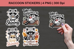Raccoon Stickers | Cute Woodland Animal PNGs Product Image 1
