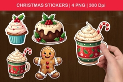 christmas treat stickers, christmas dessert png clipart Product Image 1