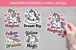 Unicorn Stickers | Cute Magical Unicorn PNGs Product Image 1
