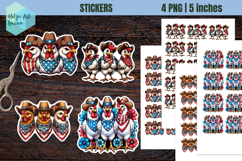 Stickers printable, 4th of july PNG, Patriotic Animals Product Image 1