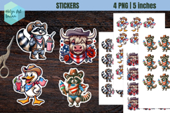 Stickers printable PNG, Patriotic Animals Product Image 1
