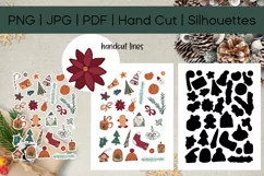 Printable Christmas stickers png Merry Christmas clipart PNG Product Image 2