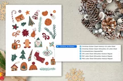 Printable Christmas stickers png Merry Christmas clipart PNG Product Image 3