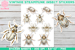 Vintage Steampunk Insect Stickers with Beetle Mechanical Product Image 1