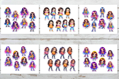 Vibrant Chibi Girl Sticker Bundle. Cute Planner Stickers PNG Product Image 10