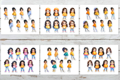 Vibrant Chibi Girl Sticker Bundle. Cute Planner Stickers PNG Product Image 12