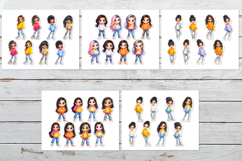Vibrant Chibi Girl Sticker Bundle. Cute Planner Stickers PNG Product Image 13