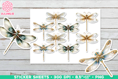Vintage Steampunk Insect Stickers with Dragonfly Mechanical Product Image 1