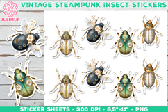 Vintage Steampunk Insect Stickers with Beetle Mechanical Product Image 1