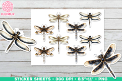 Vintage Steampunk Insect Stickers with Dragonfly Mechanical Product Image 1