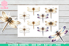 Vintage Steampunk Insect Stickers with Dragonfly Mechanical Product Image 1