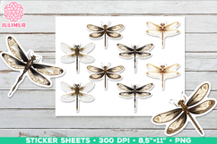 Vintage Steampunk Insect Stickers with Dragonfly Mechanical Product Image 1
