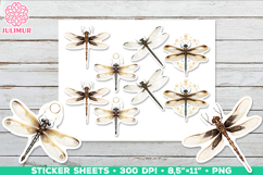 Vintage Steampunk Insect Stickers with Dragonfly Mechanical Product Image 1