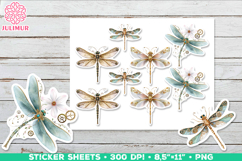 Vintage Steampunk Insect Stickers with Dragonfly Mechanical Product Image 1