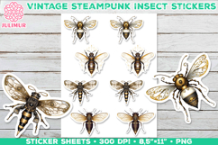 Vintage Steampunk Insect Stickers with Beetle Mechanical Product Image 1