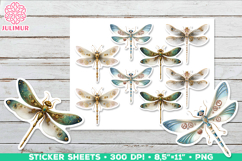 Vintage Steampunk Insect Stickers with Dragonfly Mechanical Product Image 1