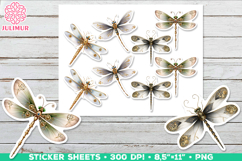 Vintage Steampunk Insect Stickers with Dragonfly Mechanical Product Image 1