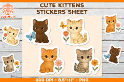Cute Kitten Stickers PNG. Adorable Kawaii Cat Stickers PNG Product Image 1